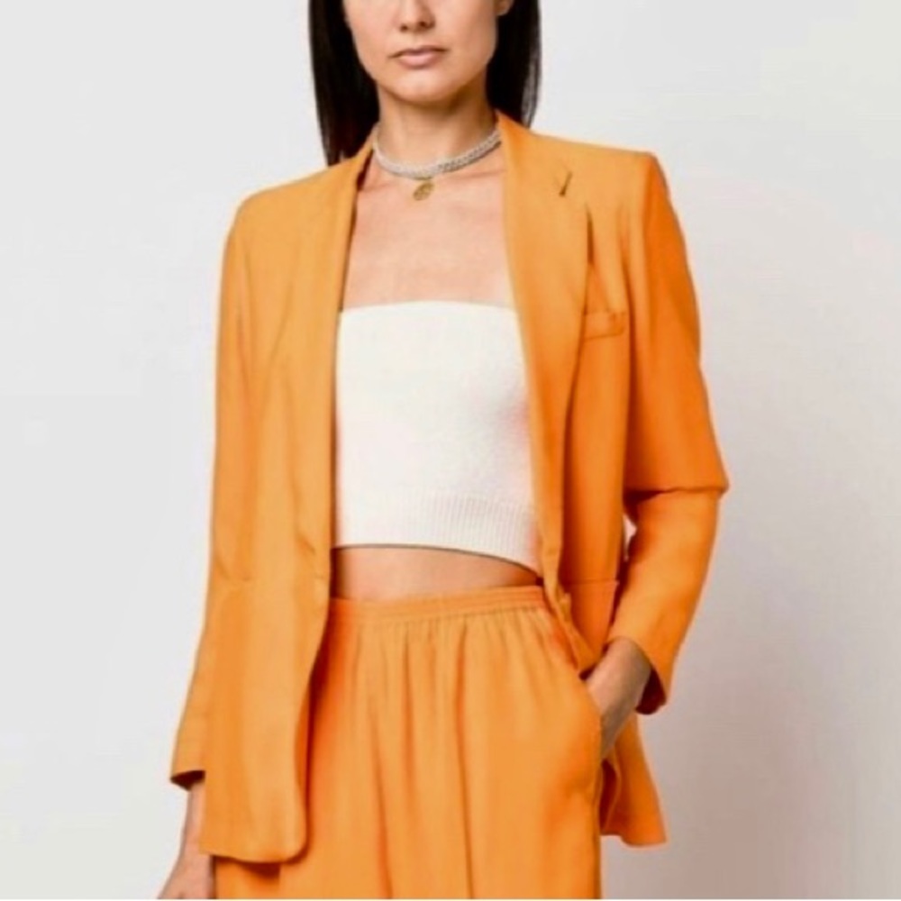 NWT FORTE FORTE single-breasted blazer in tangerine orange size 0, XS